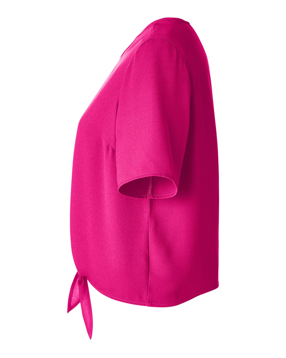Left View of Crown Raspberry Women's Perfect Fit™ Tie Front Blouse - DP617W