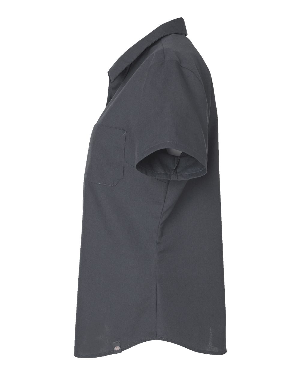 Left View of Dark Charcoal Women's Industrial Short Sleeve Work Shirt - 5350