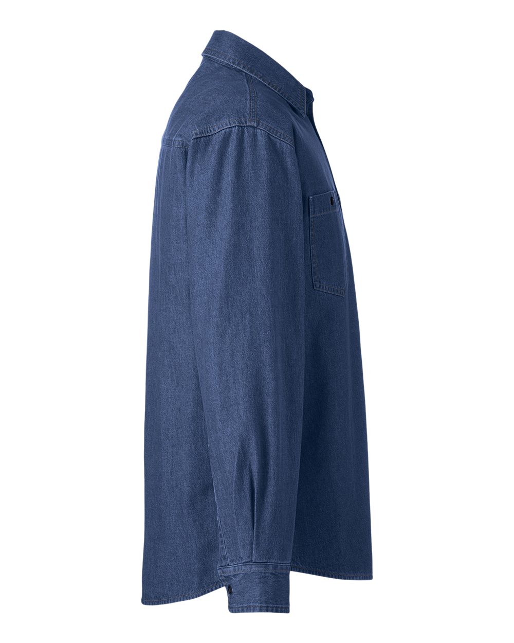 Left View of Dark Denim Unisex Denim Shirt Jacket - M540