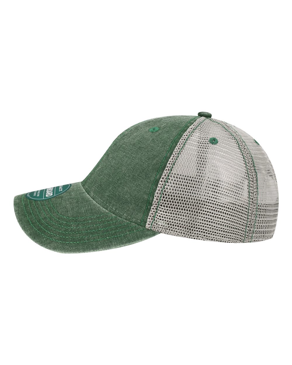 Left View of Dark Green/ Grey Dashboard Trucker Cap - DTA