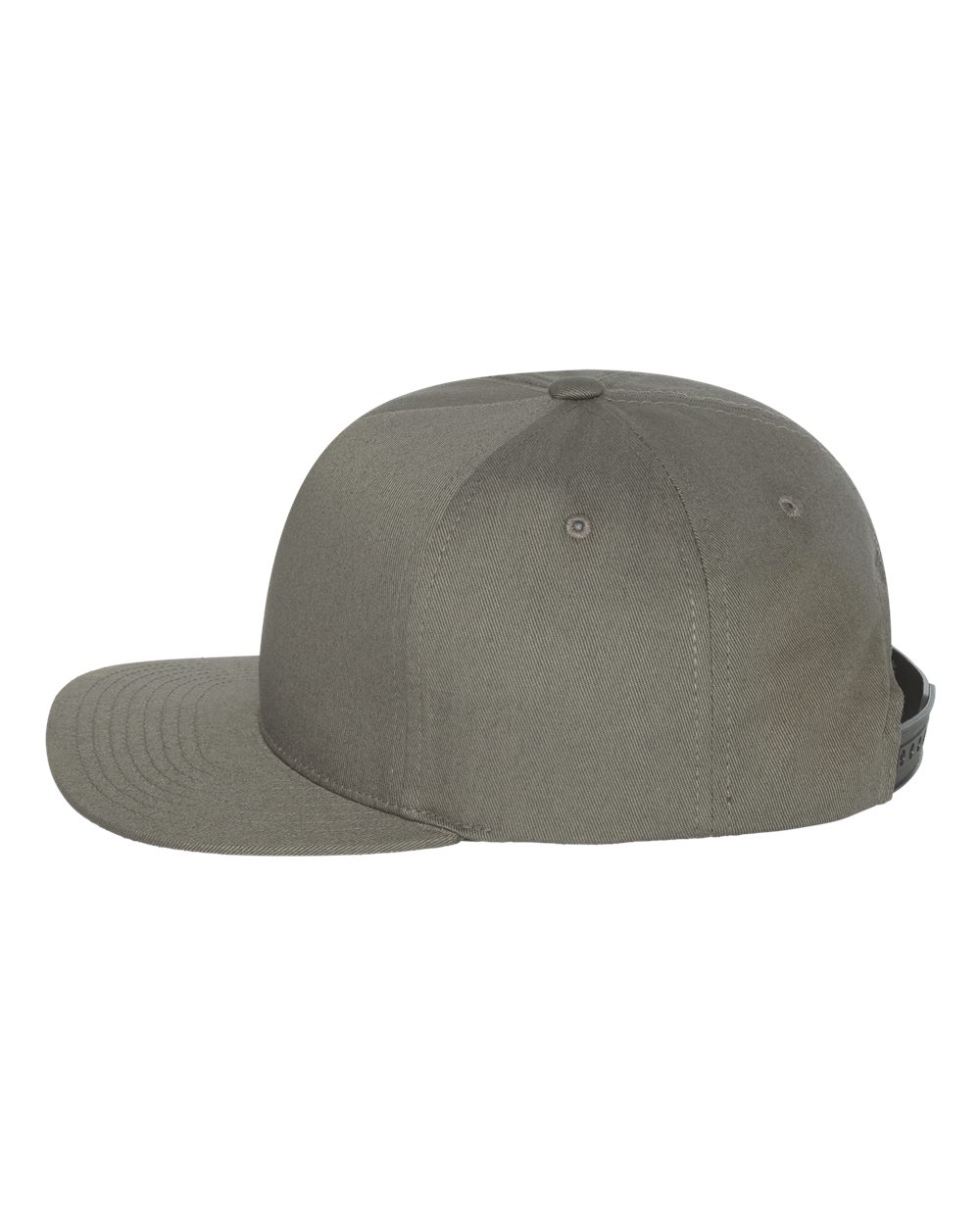 Left View of Dark Grey Five-Panel Cotton Twill Snapback Cap - 6007
