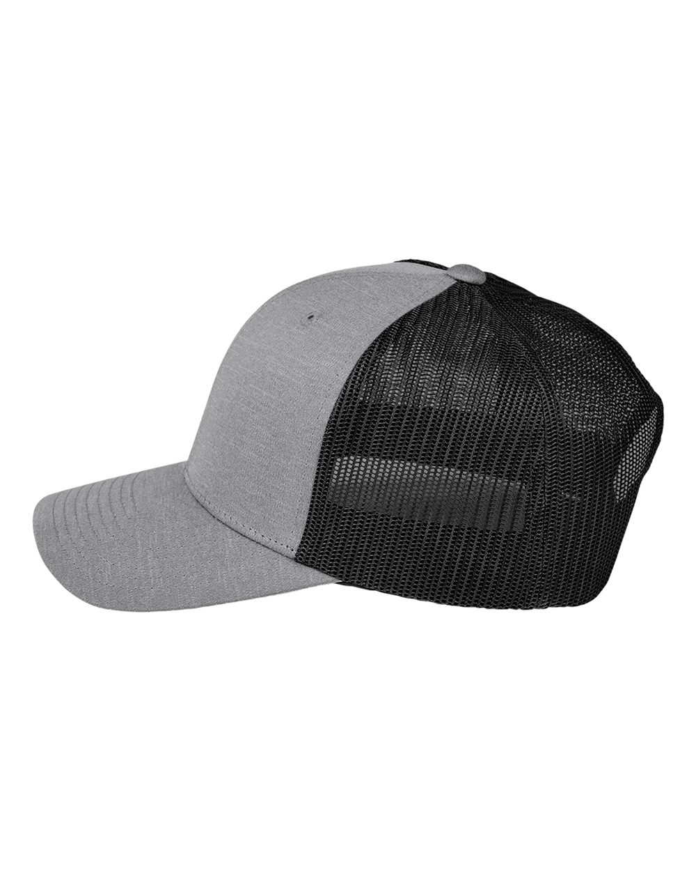 Left View of Dark Grey Heather/ Black Zone Sonic Heather Trucker Cap - TT802