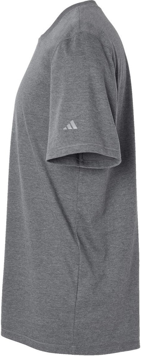 Left View of Dark Grey Heather Blended T-Shirt - A556