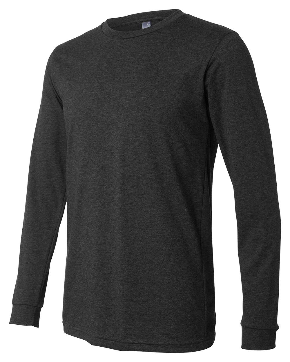 Left View of Dark Grey Heather Heather CVC Long Sleeve Tee - 3501CVC