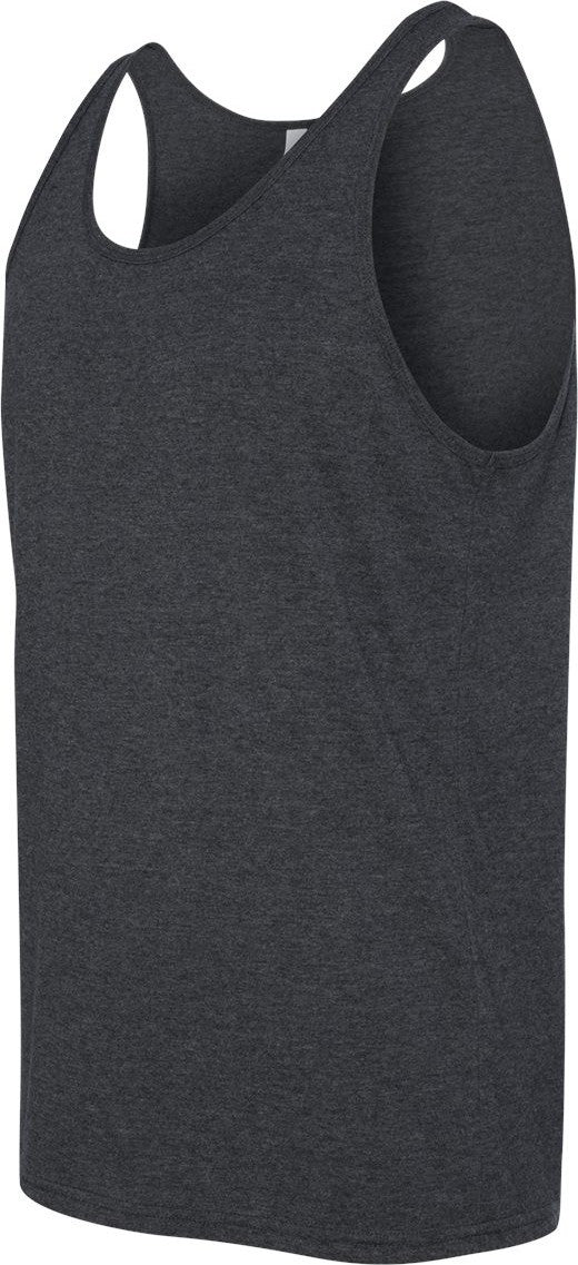 Left View of Dark Grey Heather Heather CVC Tank - 3480CVC