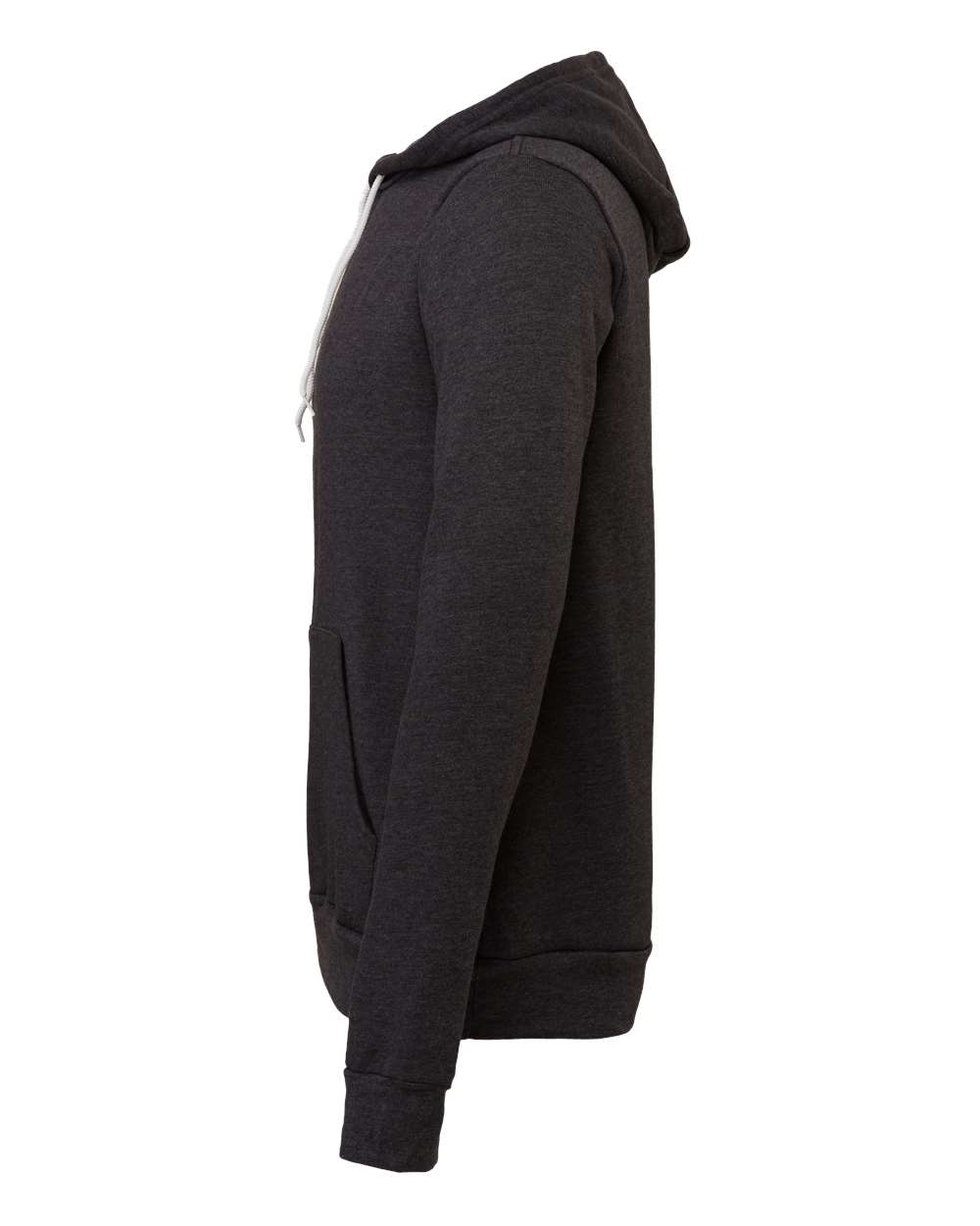 Left View of Dark Grey Heather Sponge Fleece Hoodie - 3719