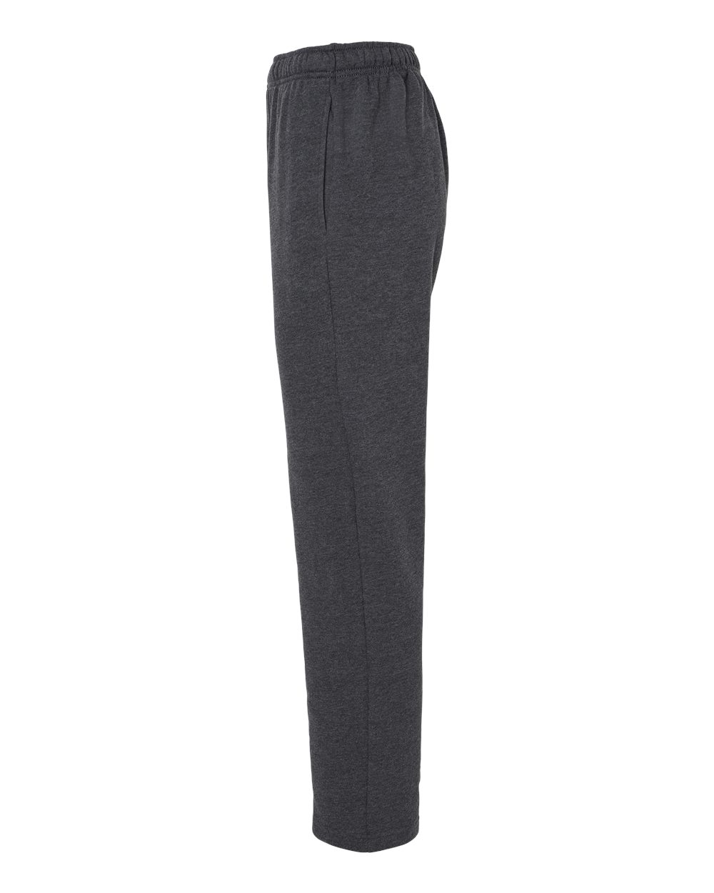 Left View of Dark Grey Heather Sponge Fleece Straight Leg Sweatpants - 3725