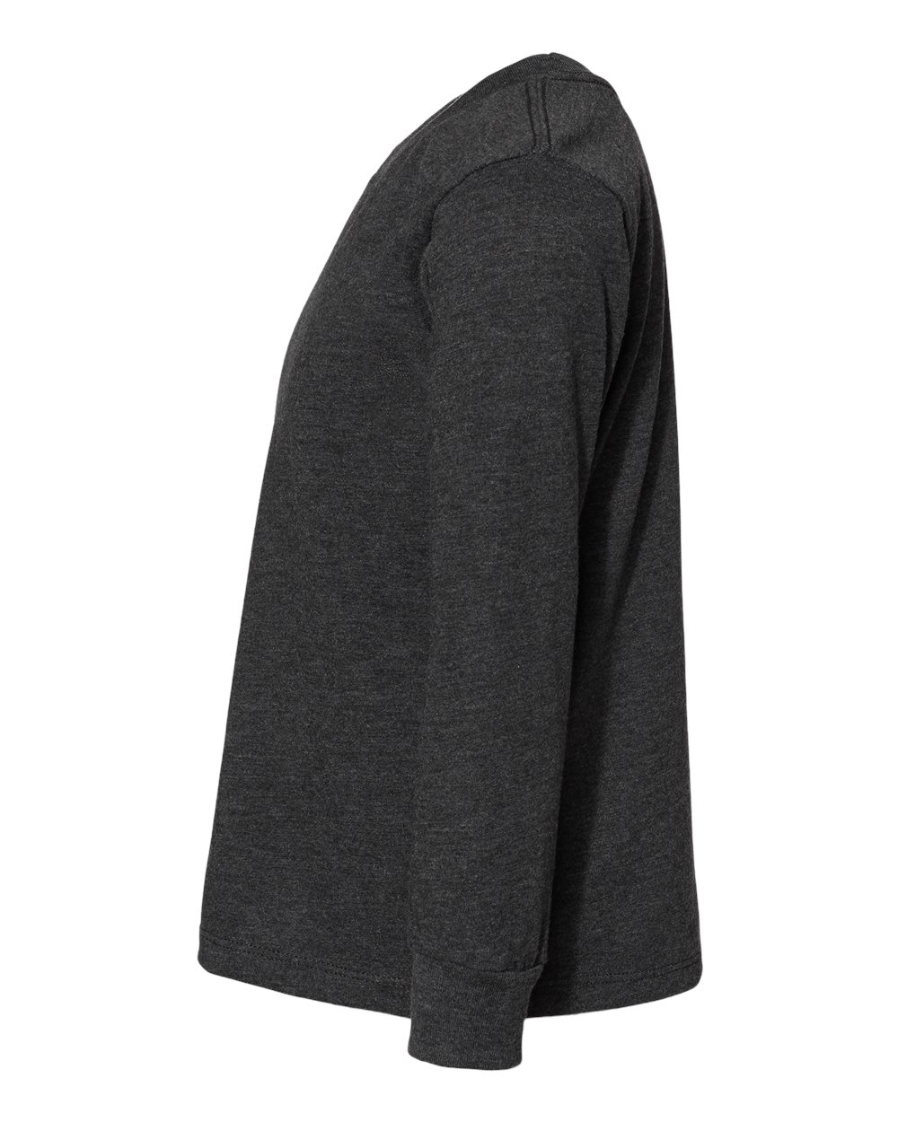 Left View of Dark Grey Heather Toddler Jersey Long Sleeve Tee - 3501T