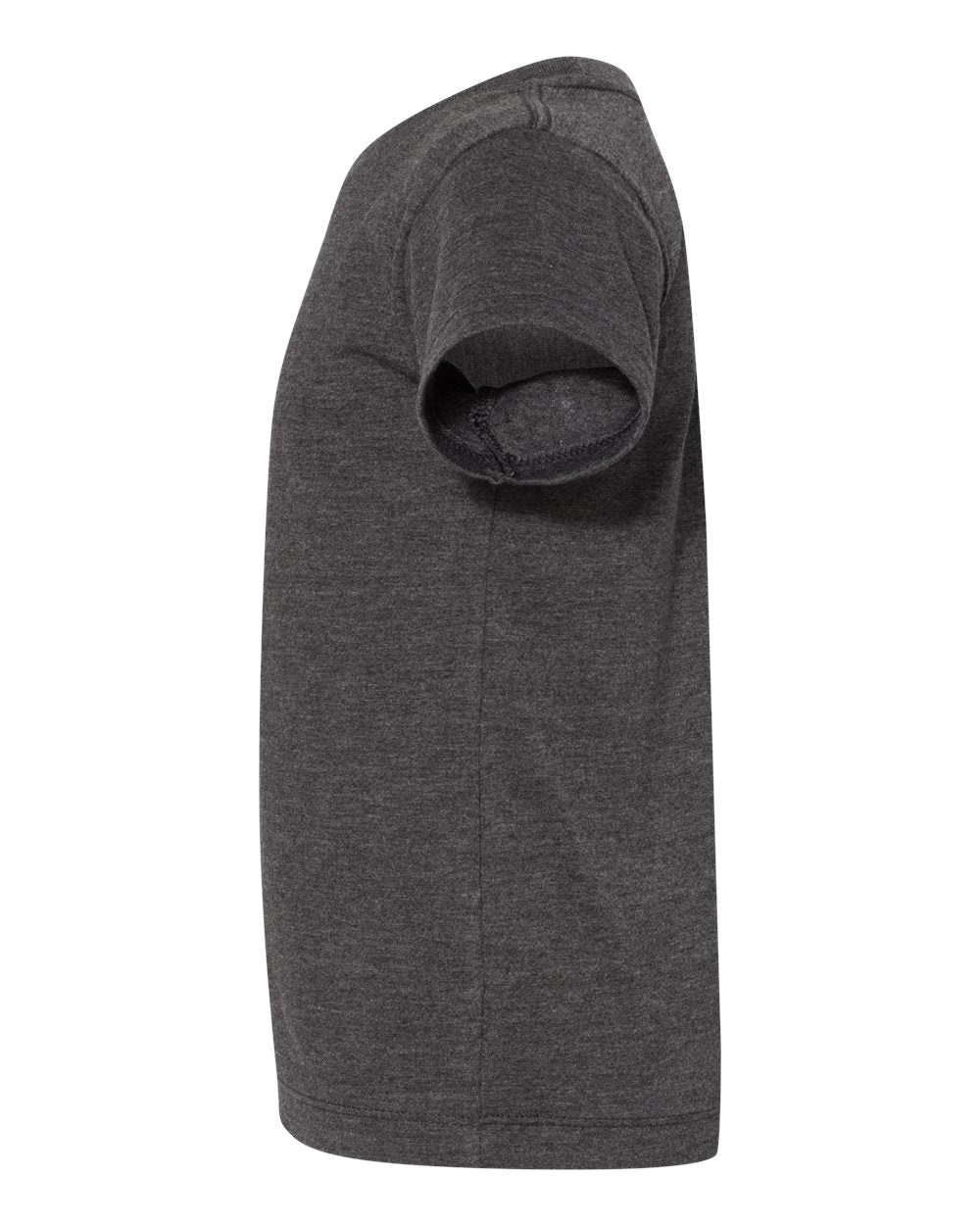 Left View of Dark Grey Heather Toddler Jersey Tee - 3001T
