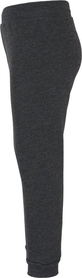 Left View of Dark Grey Heather Toddler Sponge Fleece Jogger Sweatpants - 3727T
