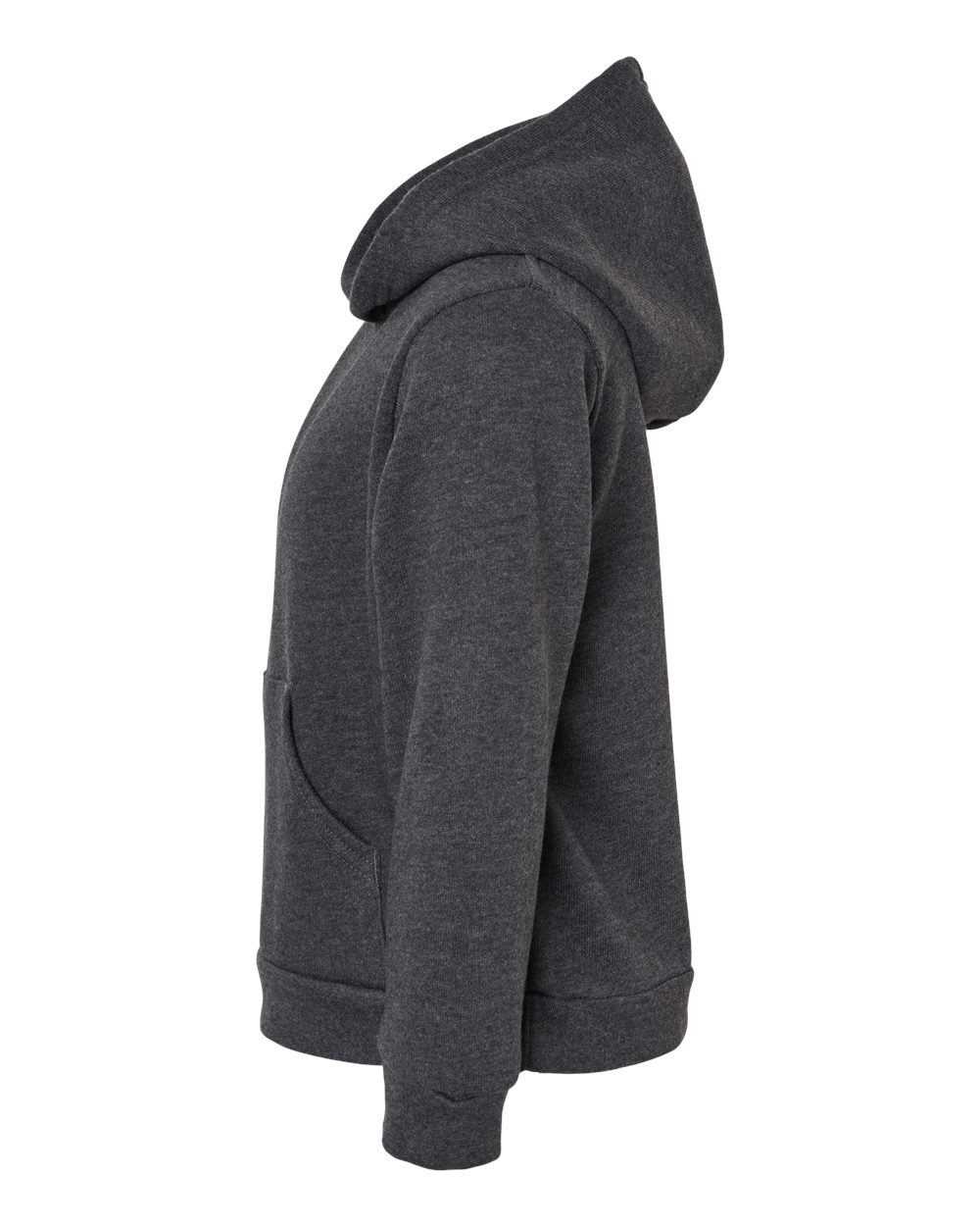 Left View of Dark Grey Heather Toddler Sponge Fleece Pullover Hoodie - 3719T