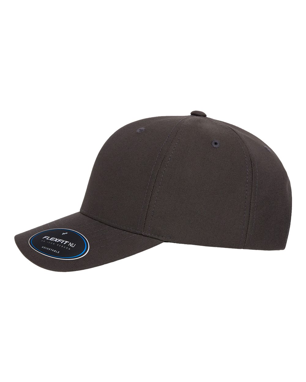 Left View of Dark Grey NU® Adjustable Cap - 6110NU