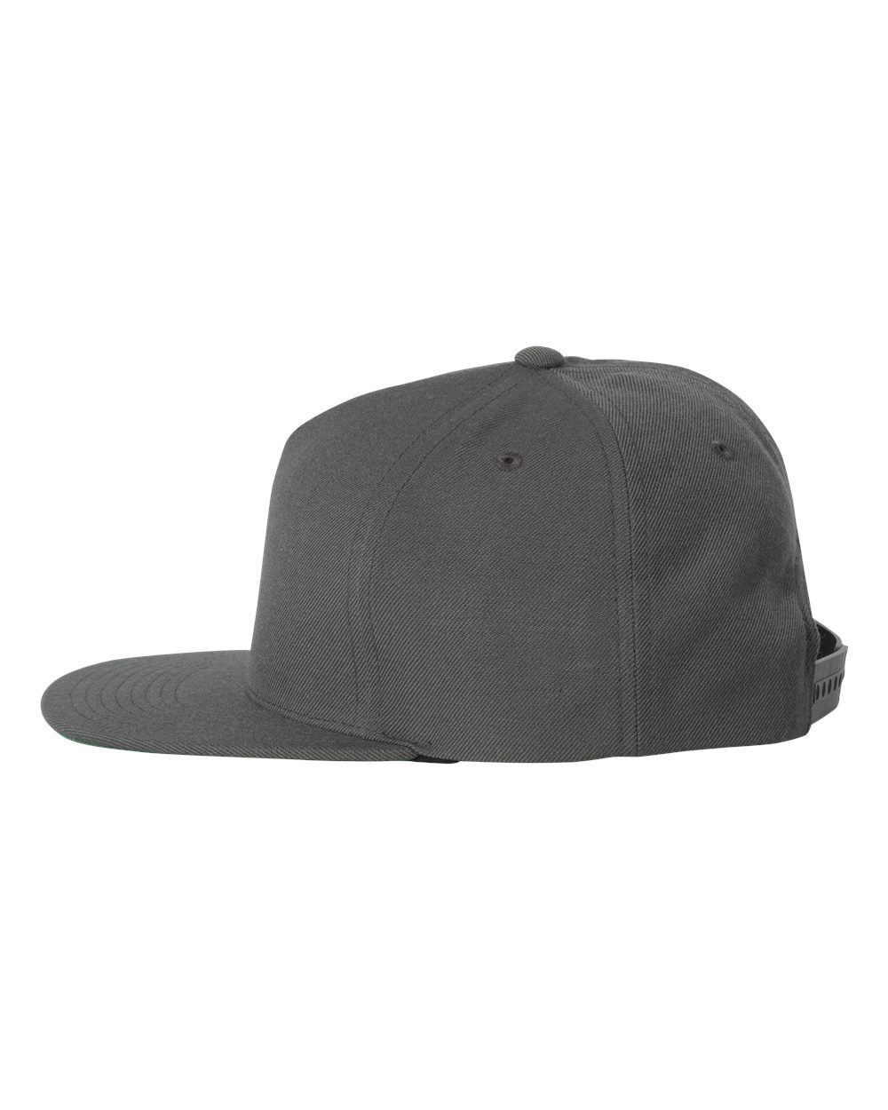 Left View of Dark Grey Premium Five-Panel Snapback Cap - 5089M