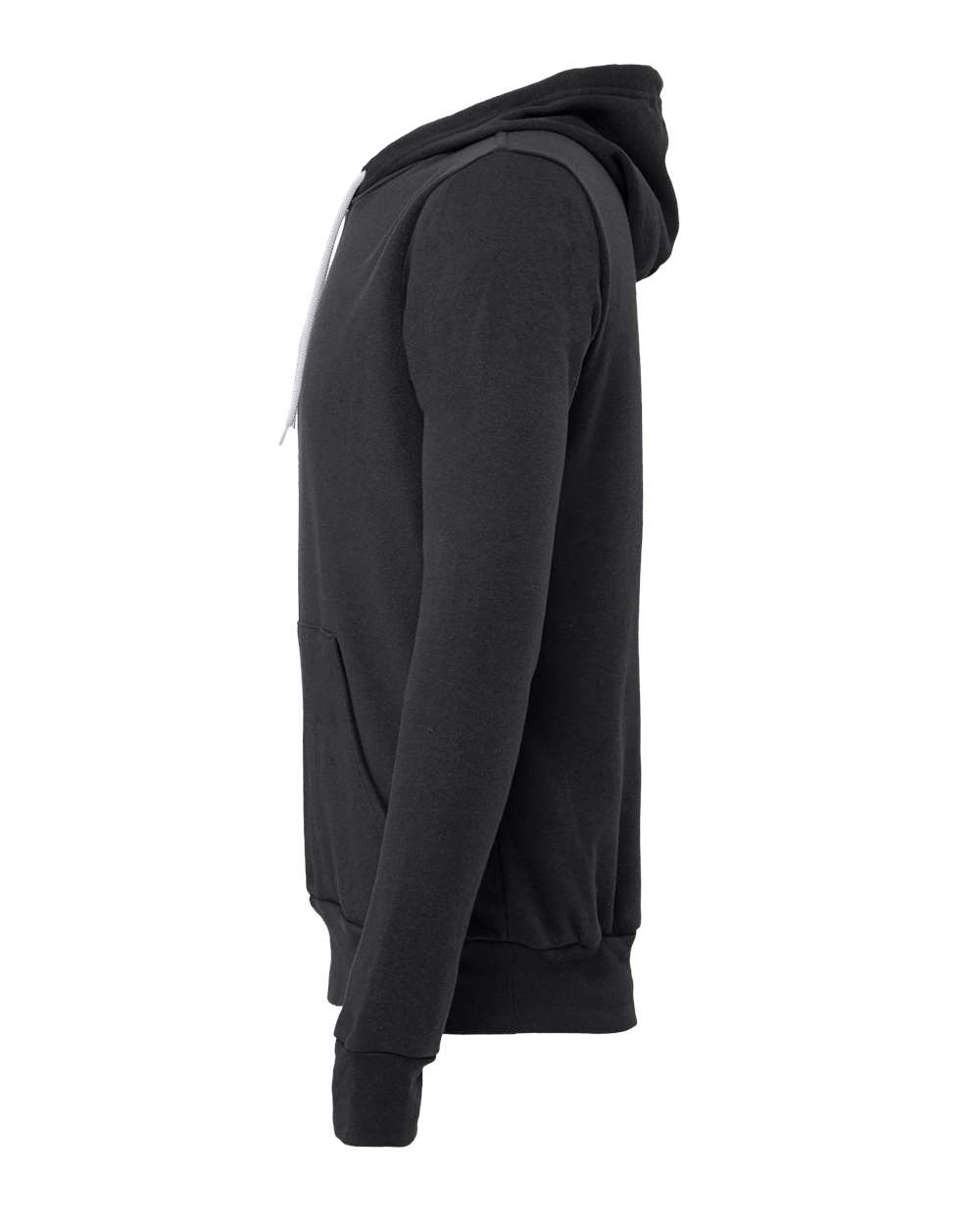 Left View of Dark Grey Sponge Fleece Hoodie - 3719
