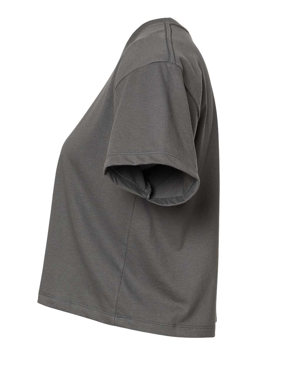 Left View of Dark Grey Women's Ideal Crop Top - 1580