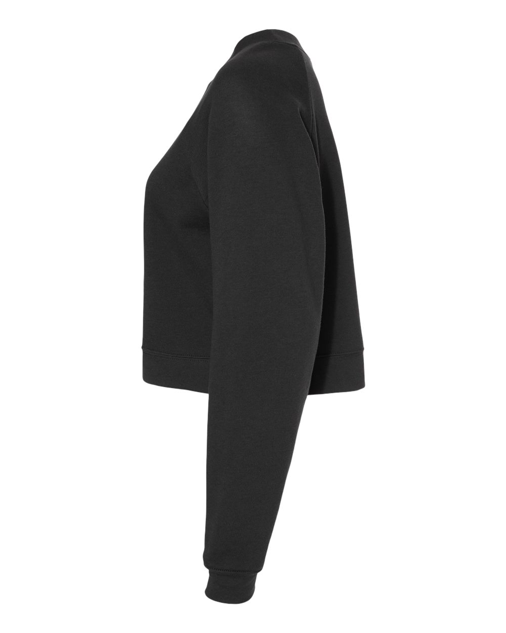 Left View of Dark Grey Women's Raglan Pullover Fleece - 7505