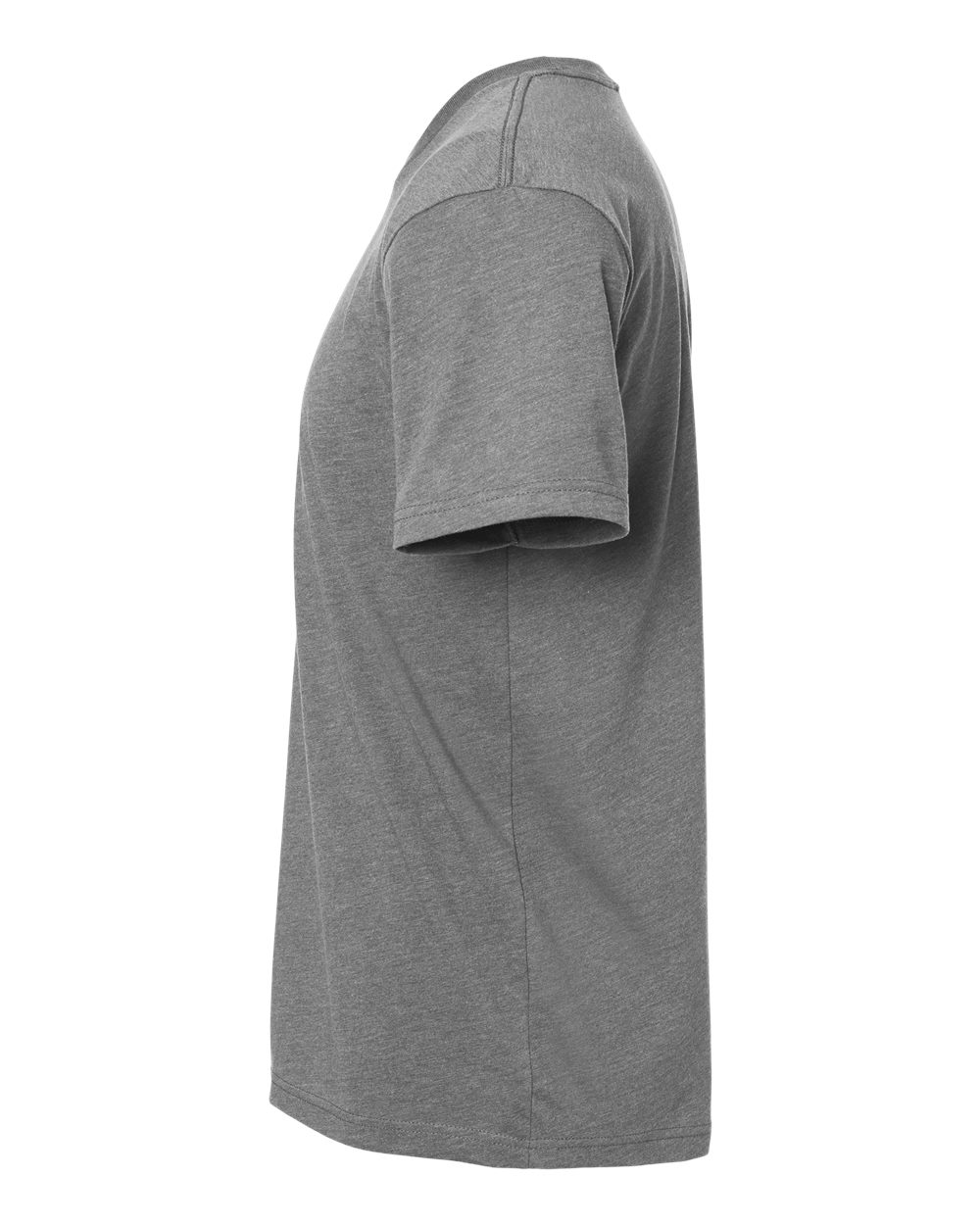 Left View of Dark Heather Grey CVC T-Shirt - 6210