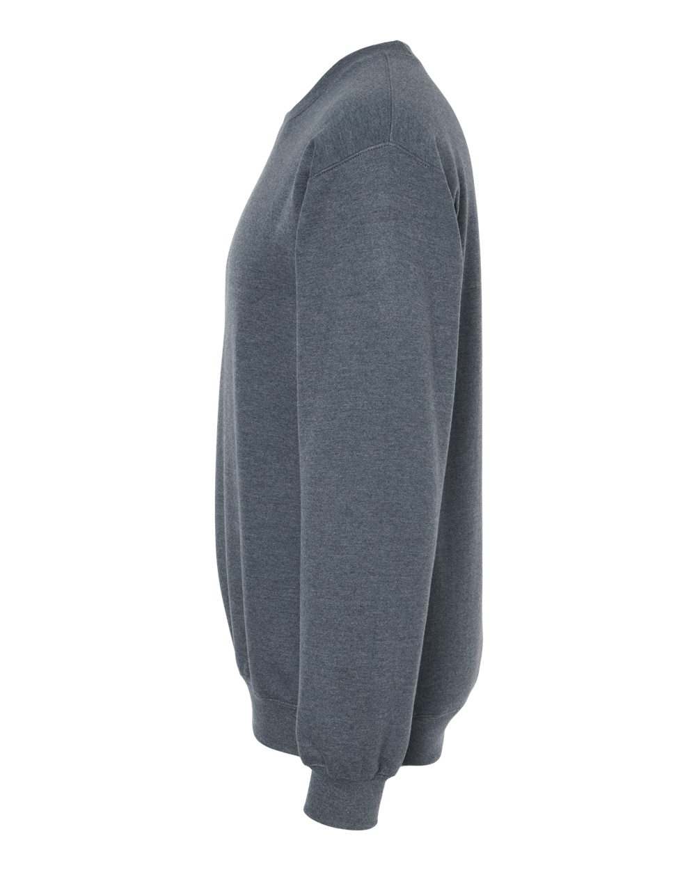 Left View of Dark Heather Softstyle® Midweight Crewneck Sweatshirt - SF000