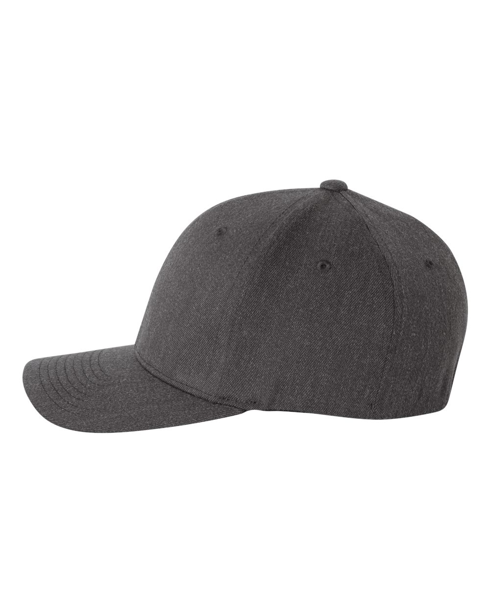 Left View of Dark Heather Wool-Blend Cap - 6477