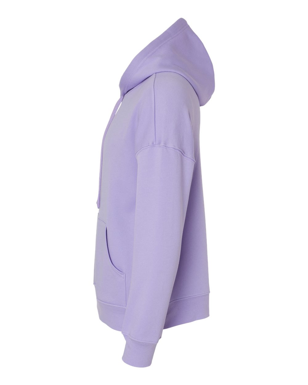 Left View of Dark Lavender Sponge Fleece Drop Shoulder Hoodie - 3729