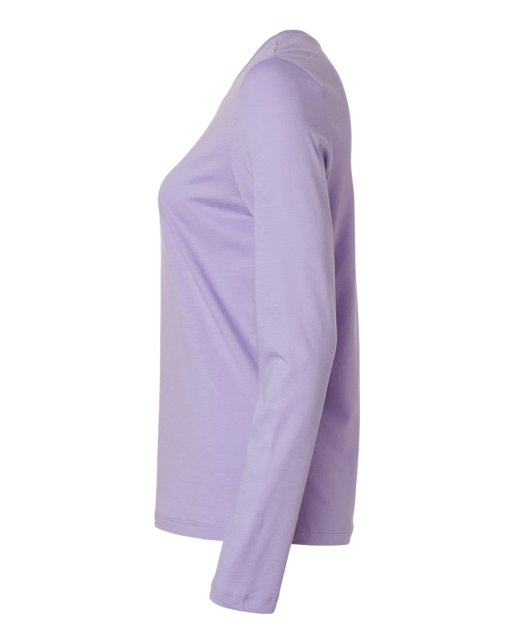 Left View of Dark Lavender Women’s Jersey Long Sleeve Tee - 6500
