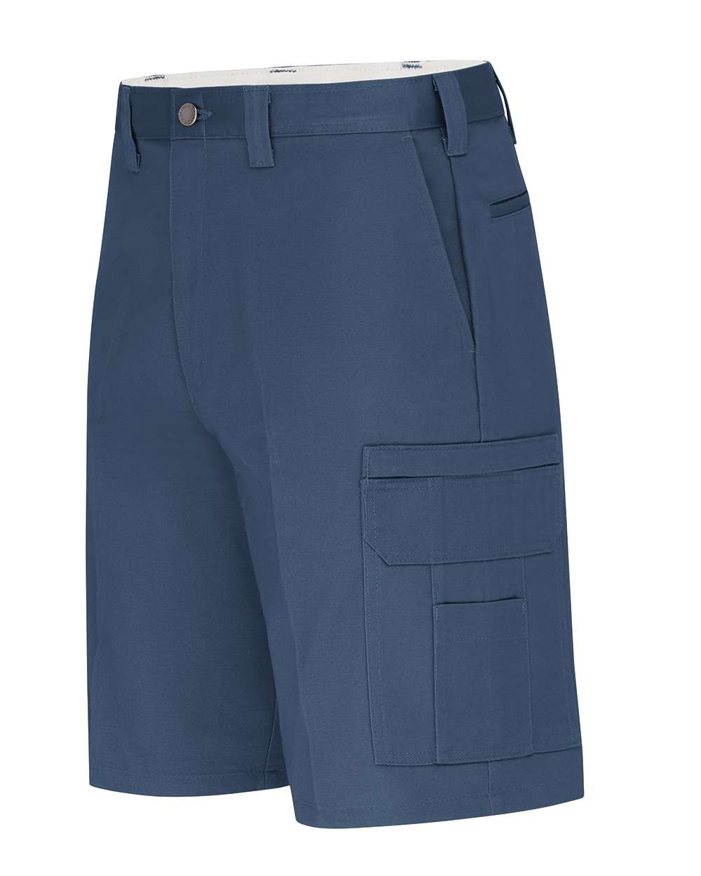 Left View of Dark Navy 11" Industrial Cotton Cargo Shorts - Extended Sizes - LR33EXT