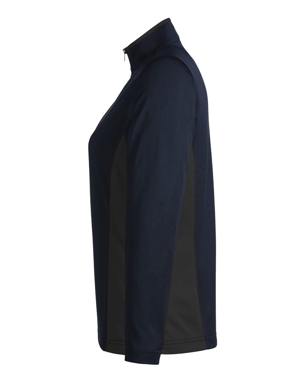 Left View of Dark Navy/ Dark Charcoal Women's Flash Snag Protection Plus IL Colorblock Quarter-Zip Pullover - M786W