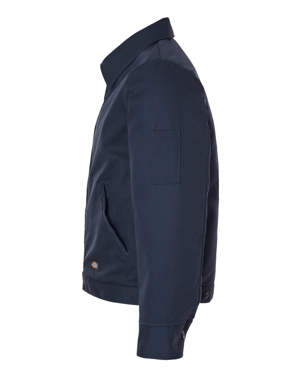 Left View of Dark Navy Insulated Industrial Eisenhower Jacket - TJ55
