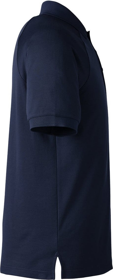 Left View of Dark Navy Men's Charge Snag and Soil Protect Polo - M208