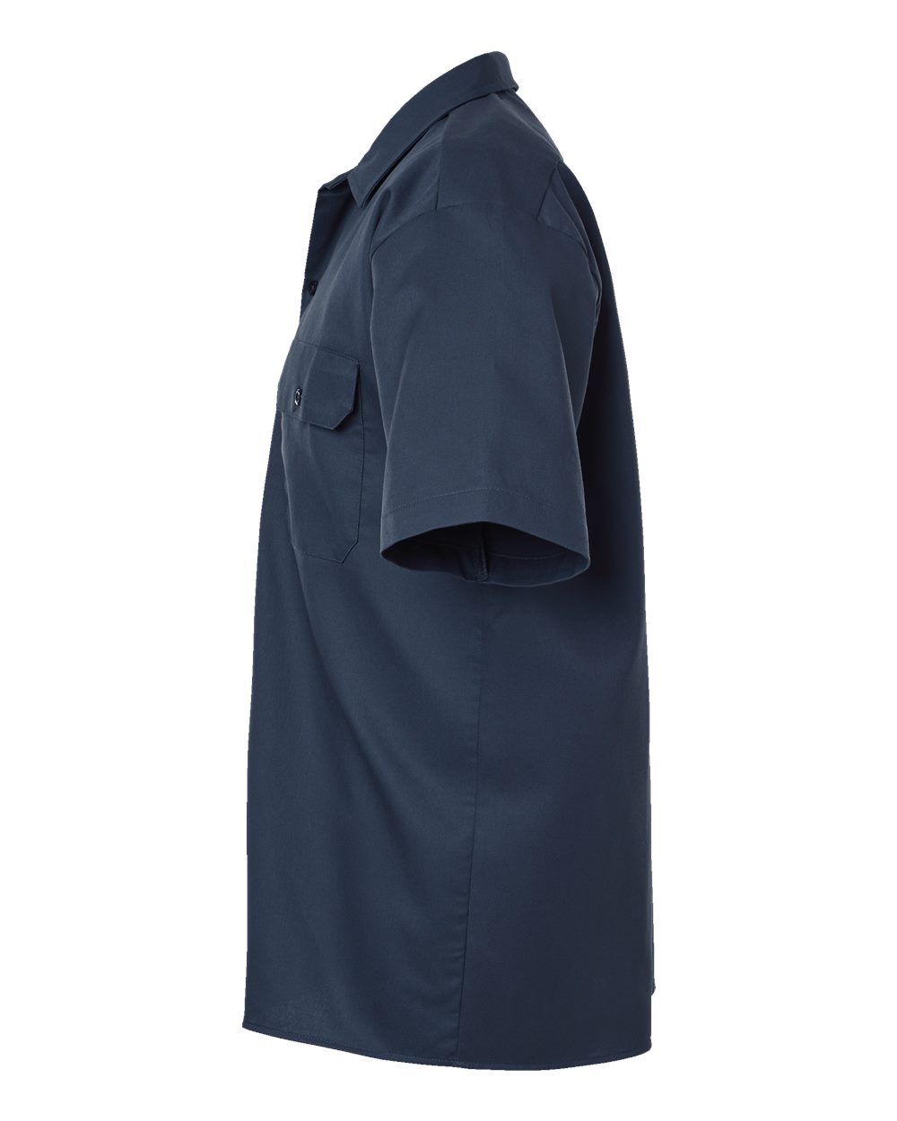 Left View of Dark Navy Short Sleeve Work Shirt - Tall Sizes - 2574T