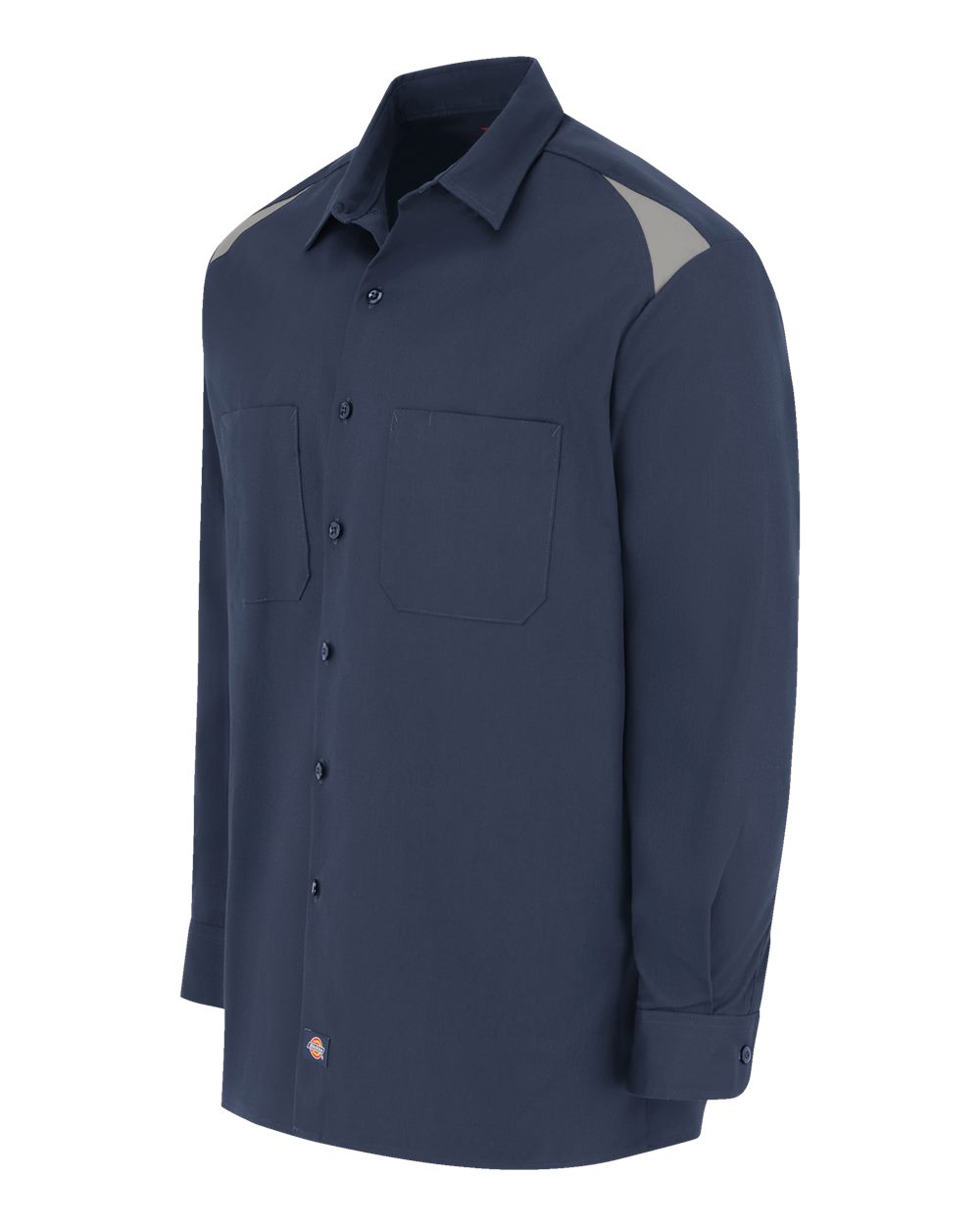 Left View of Dark Navy/ Smoke Long Sleeve Performance Team Shirt - Tall Sizes - 6605T