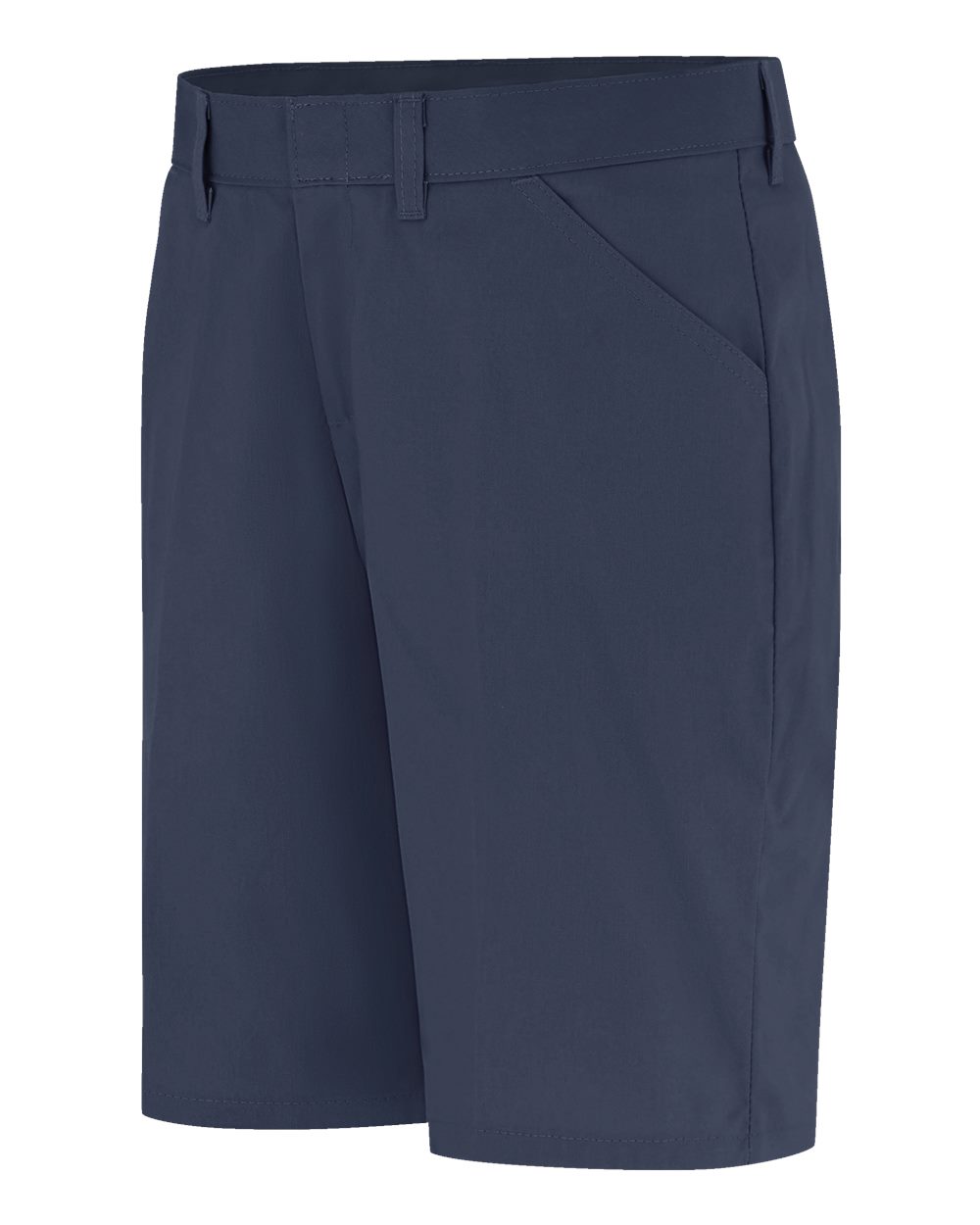 Left View of Dark Navy Women's Flat Front Shorts - FR22