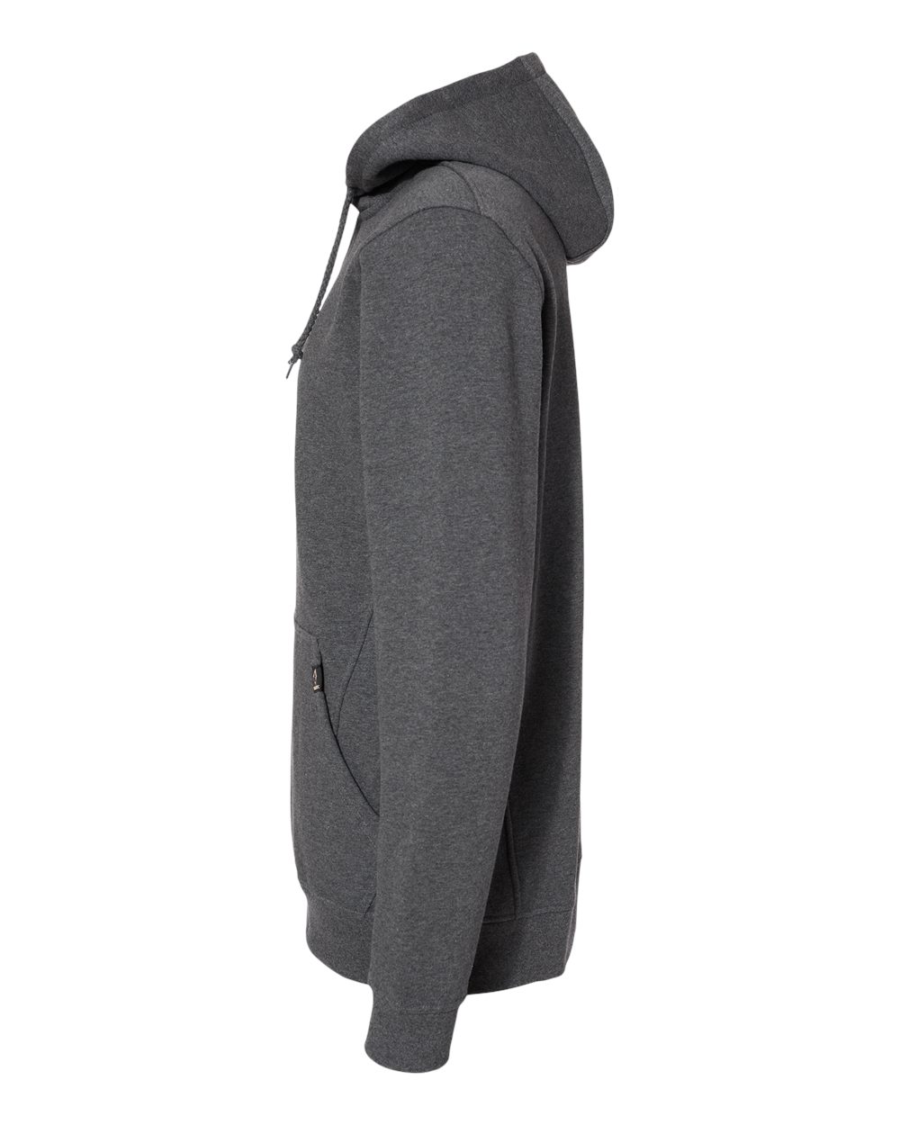 Left View of Dark Oxford Woodland Fleece Hooded Pullover - 7035