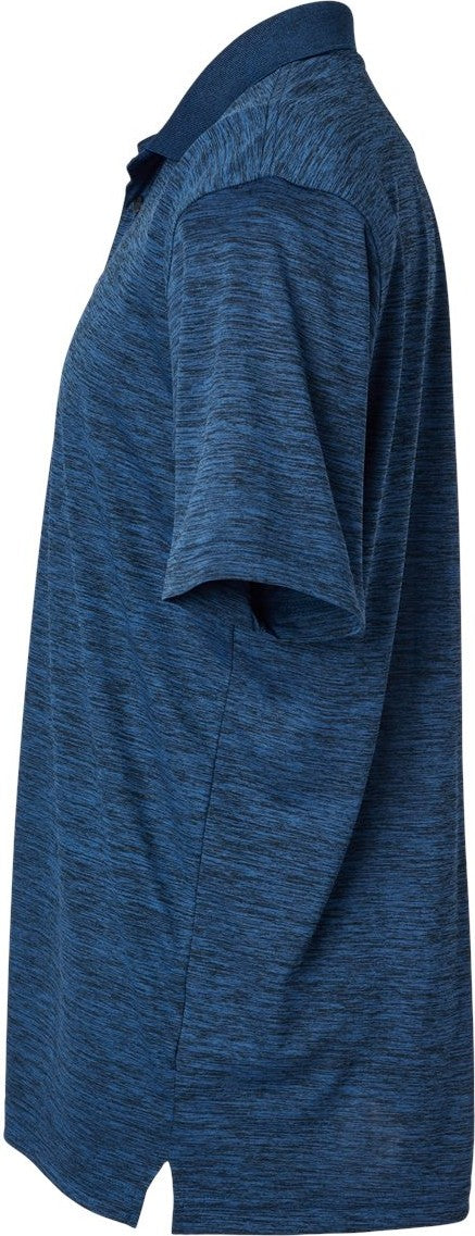 Left View of Deep Blue Heather Dakota Striated Heather Polo - 130