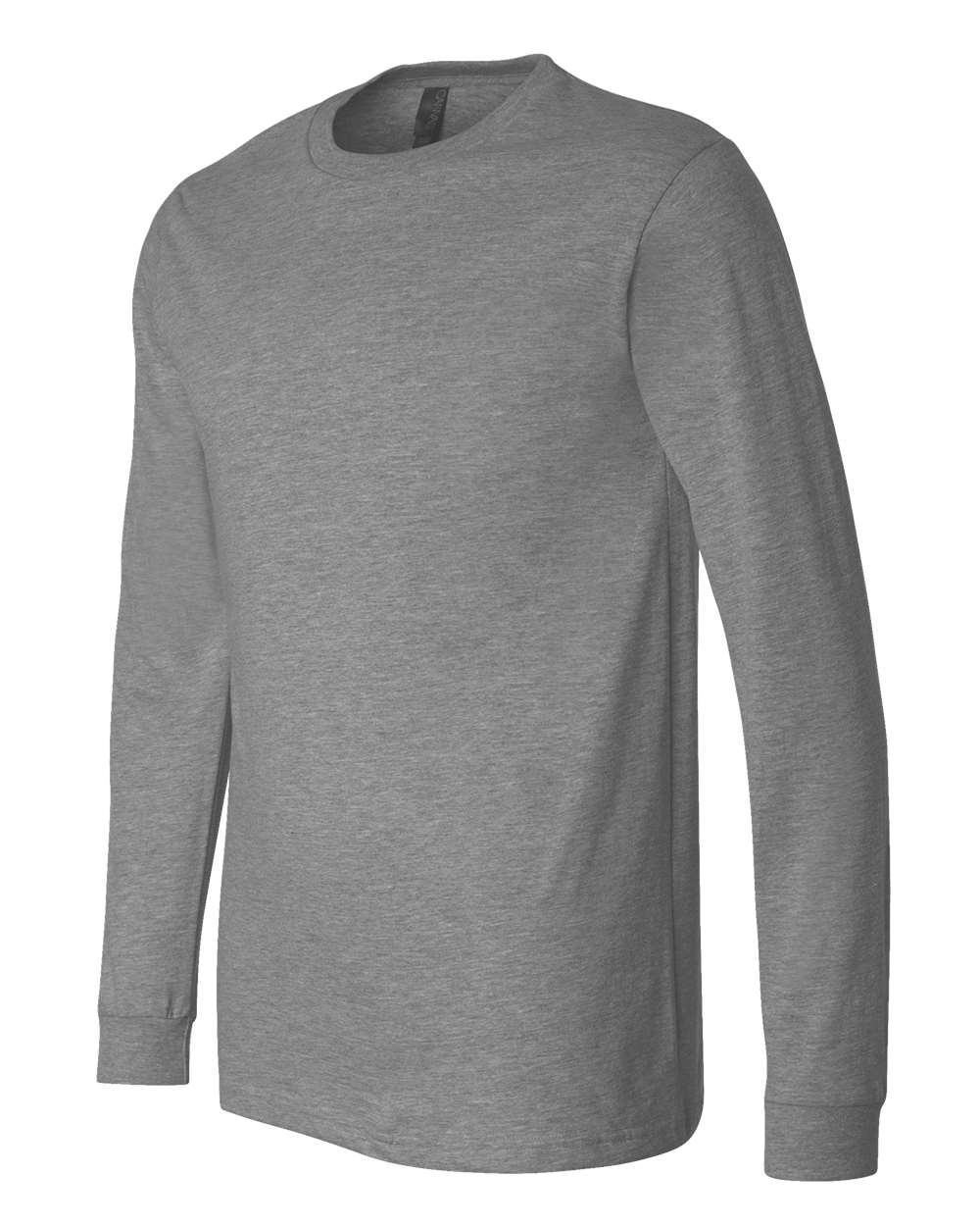 Left View of Deep Heather Heather CVC Long Sleeve Tee - 3501CVC