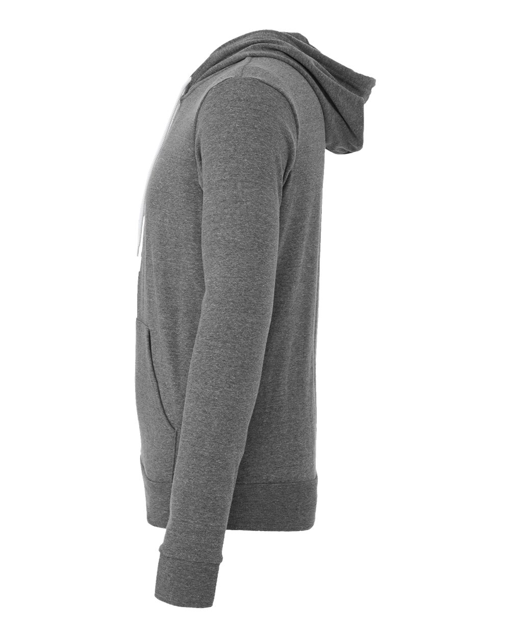 Left View of Deep Heather Sponge Fleece Full-Zip Hoodie - 3739