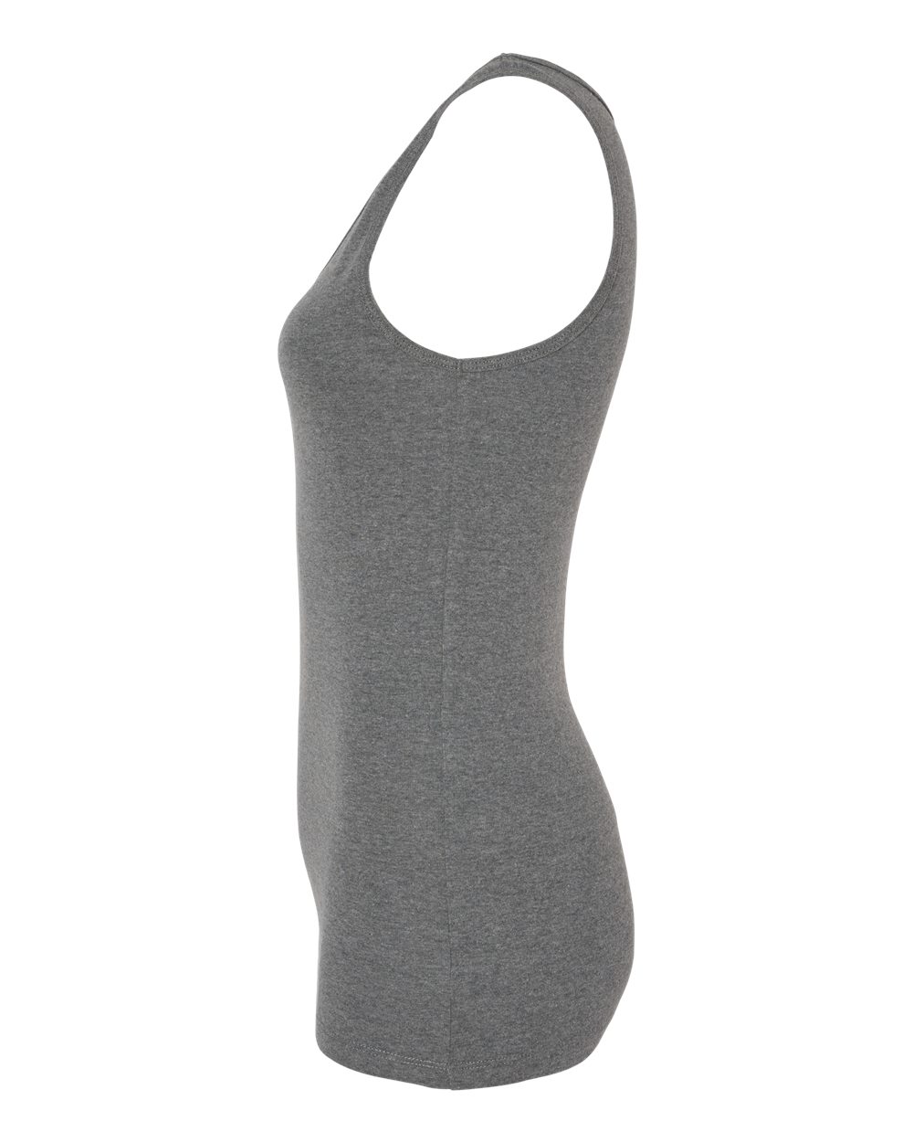 Left View of Deep Heather Women's Micro Rib Tank - 1081