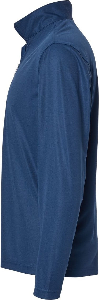 Left View of Deep Navy Malibu Performance Quarter-Zip Pullover - 350