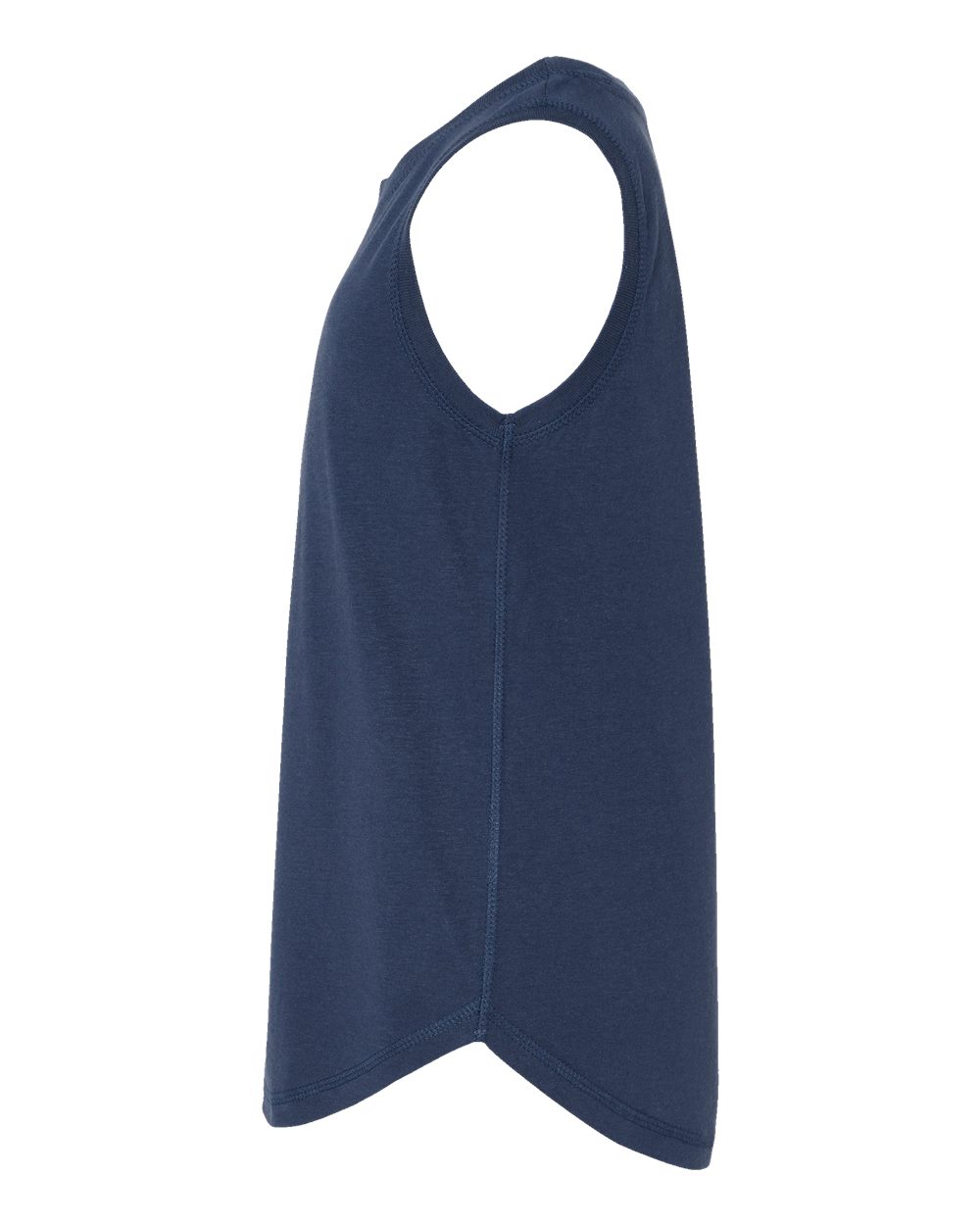 Left View of Denim Girls' Relaxed Fine Jersey Tank - 2692