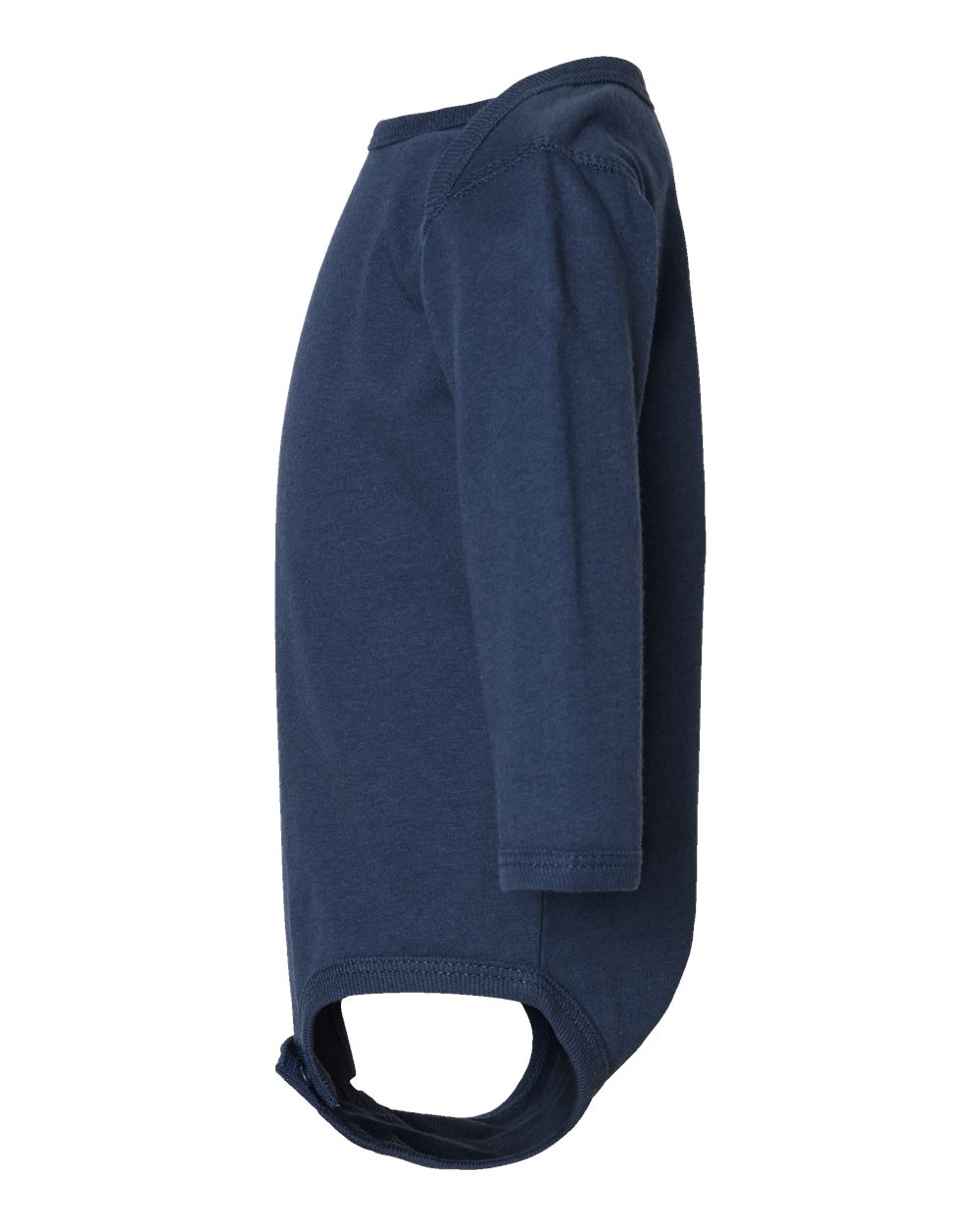 Left View of Denim Infant Fine Jersey Long Sleeve Bodysuit - 4421