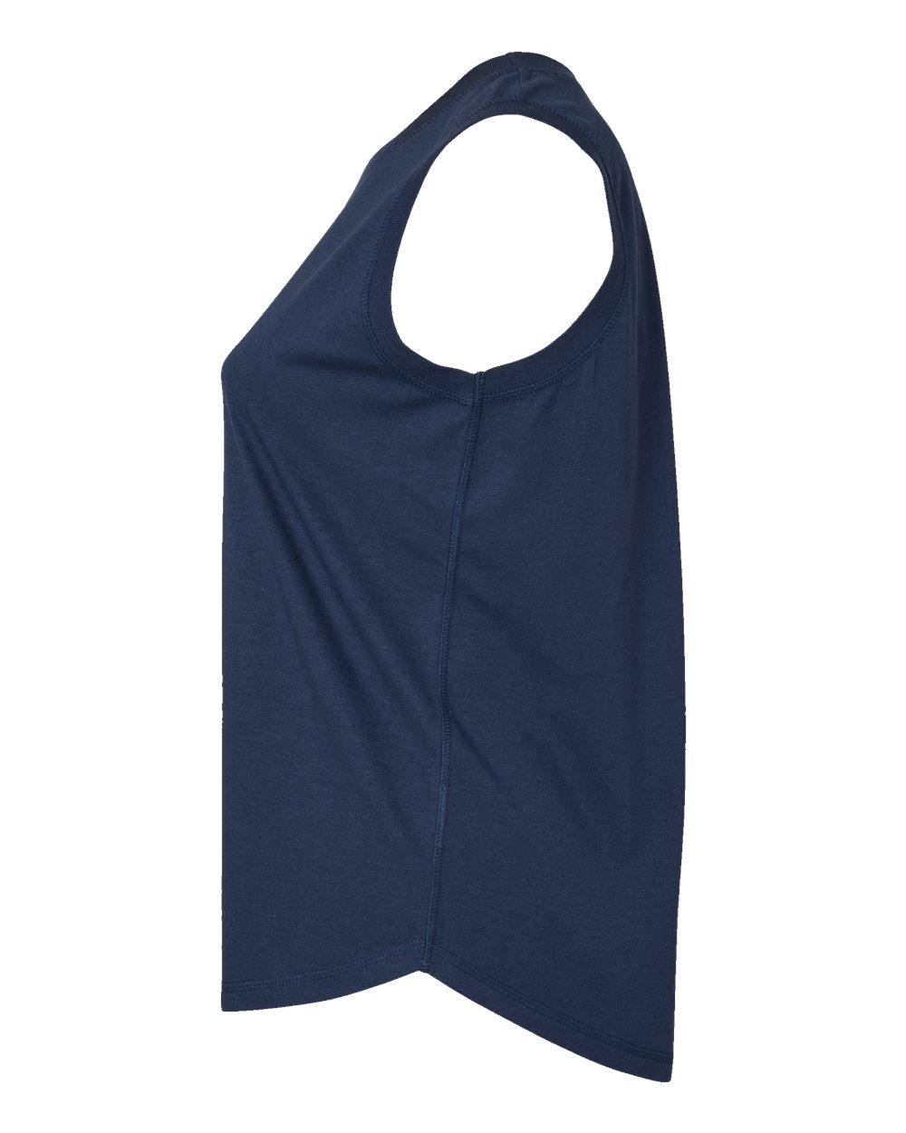 Left View of Denim Women's Curvy Relaxed Fine Jersey Tank - 3892
