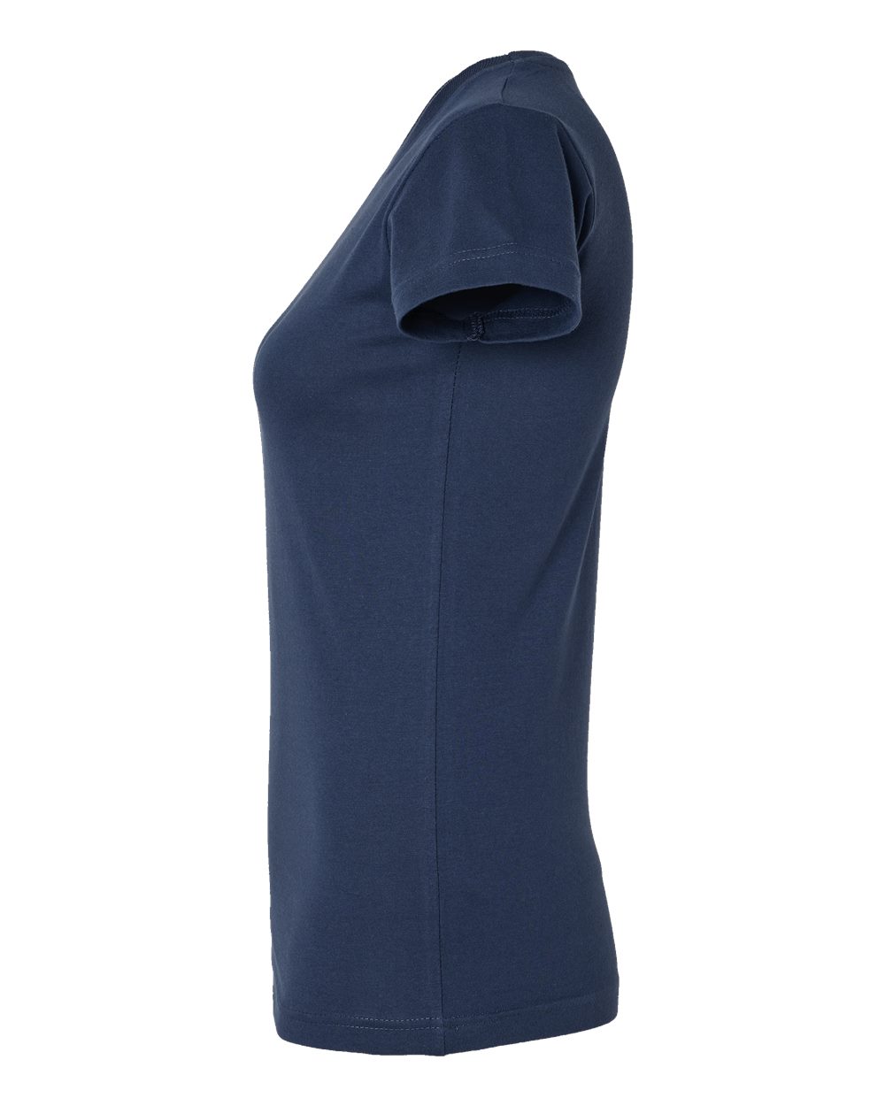 Left View of Denim Women's Fitted Fine Jersey Tee - 3616