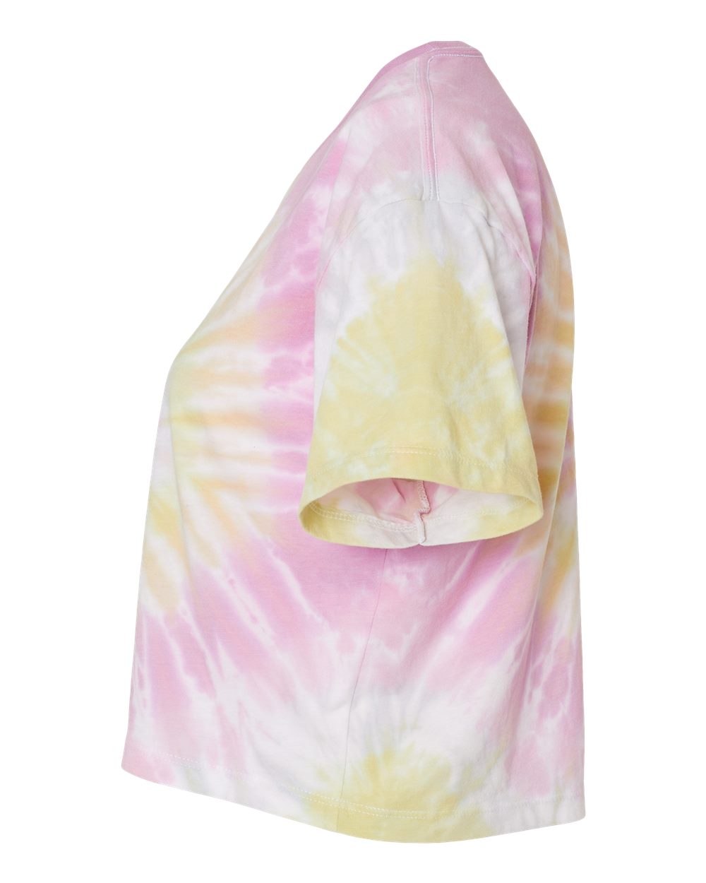Left View of Desert Rose Women's Tie-Dyed Crop T-Shirt - 1050