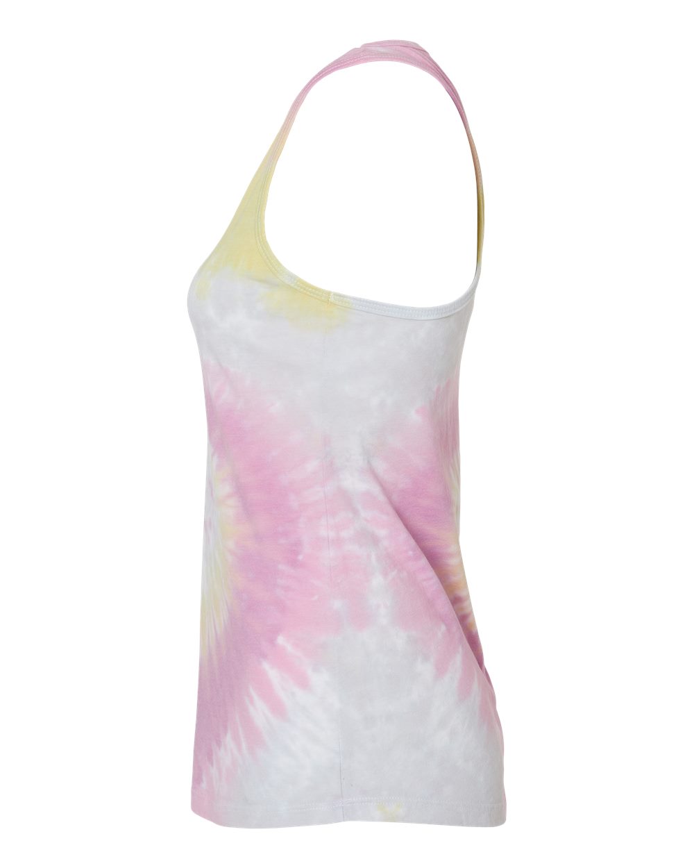 Left View of Desert Rose Women's Tie-Dyed Racerback Tank Top - 3400