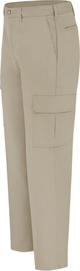 Left View of Desert Sand - 37 Unhemmed Industrial Cargo Pants - Extended Sizes - LP60EXT