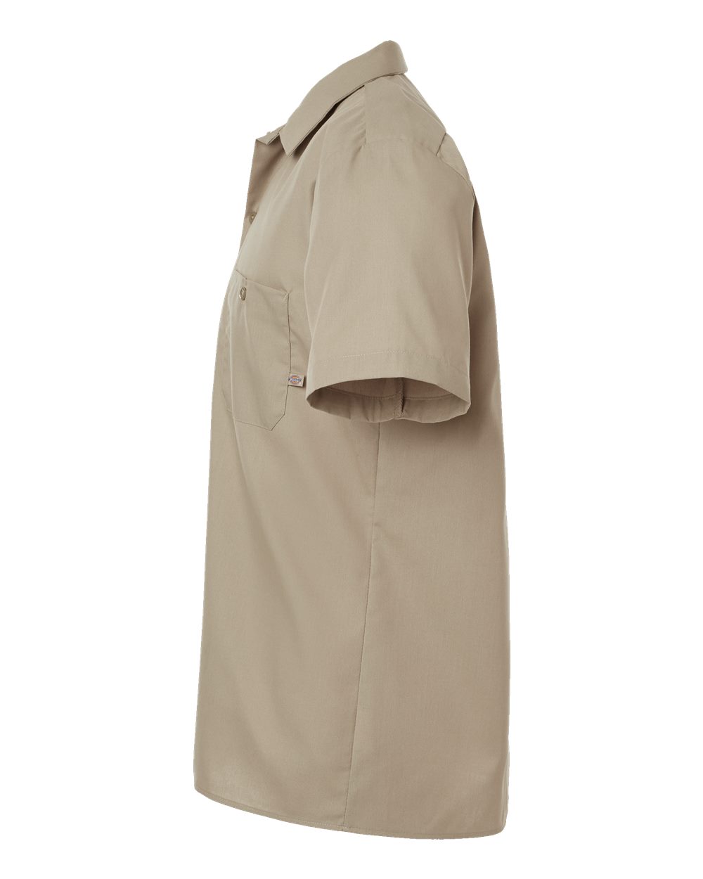 Left View of Desert Sand Industrial Short Sleeve Work Shirt - Tall Sizes - S535T