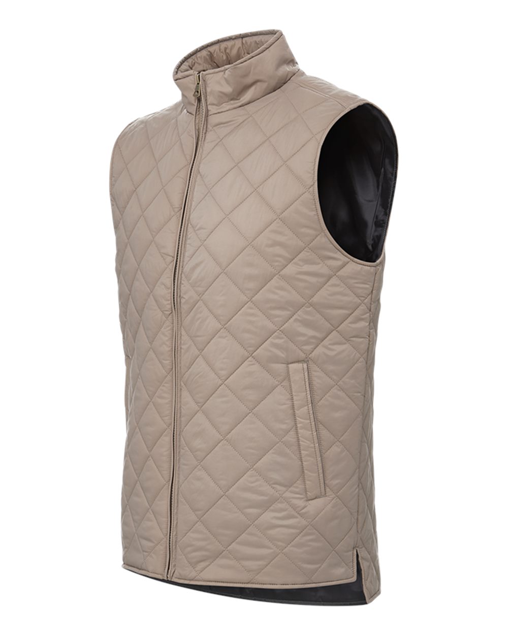 Left View of Driftwood Vintage Diamond Quilted Vest - 207359