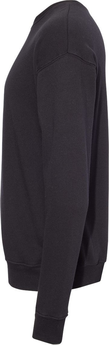 Left View of DTG Black Sponge Fleece Drop Shoulder Crewneck Sweatshirt - 3945