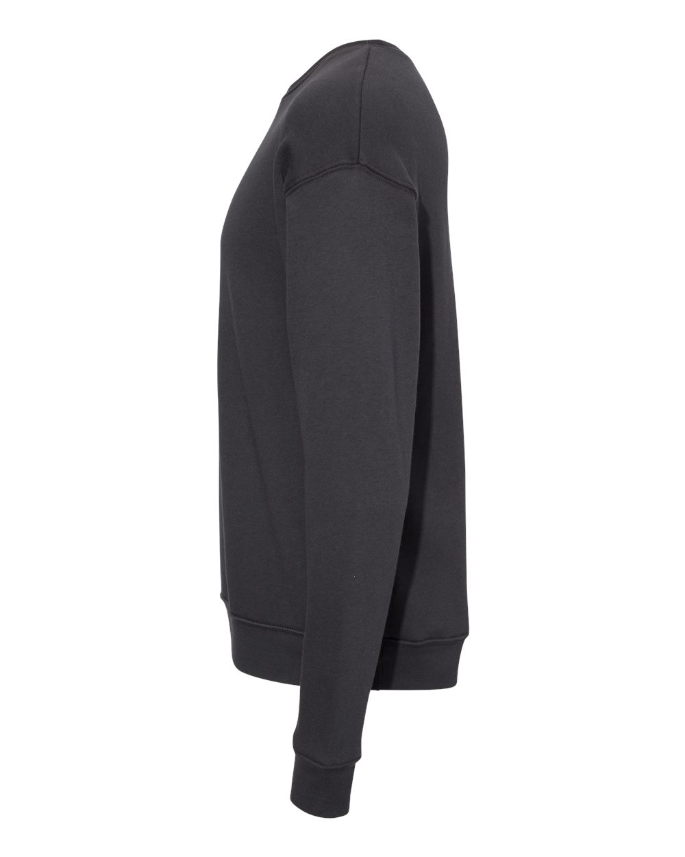 Left View of DTG Dark Grey Sponge Fleece Drop Shoulder Crewneck Sweatshirt - 3945