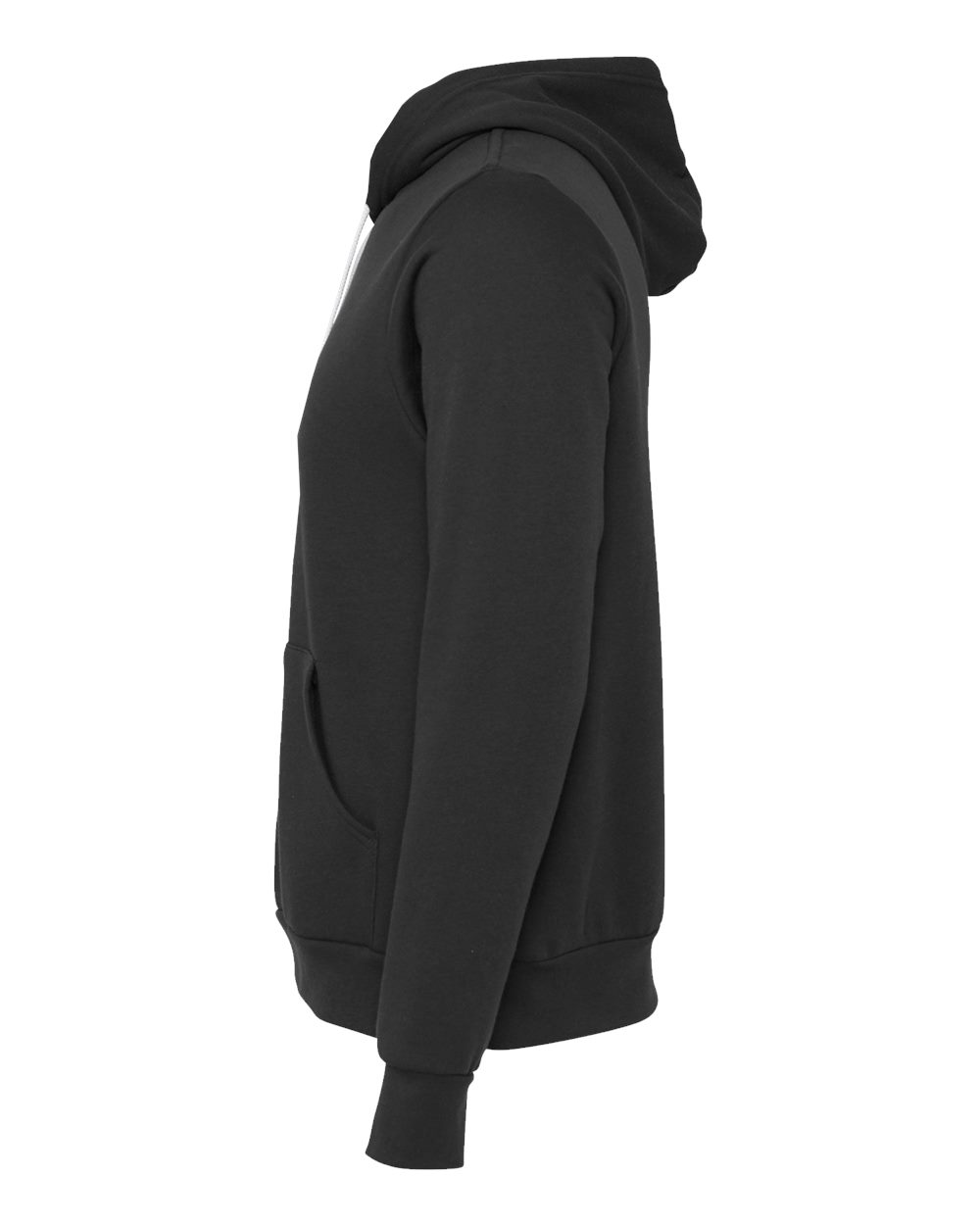 Left View of DTG Dark Grey Sponge Fleece Hoodie - 3719